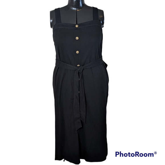 AVA VIV Plus Size Black Gauzy Sleeveless Midi Dress Size 3X NWT - Picture 2 of 5